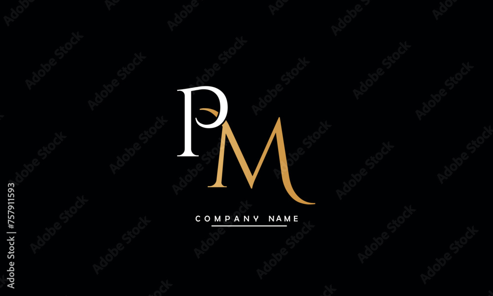 MP, PM, M, P Abstract Letters Logo Monogram MP, PM, M, P Abstract Letters Logo Monogram