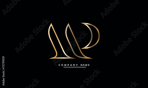 MP, PM, M, P Abstract Letters Logo Monogram