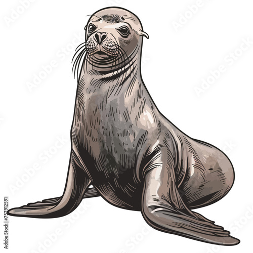 sea lion vector illustration isolated on white background