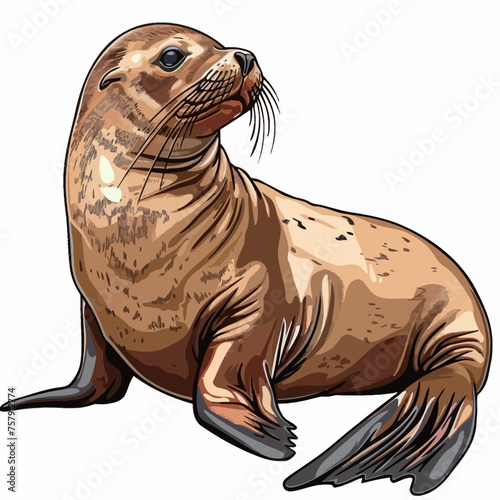 sea lion vector illustration isolated on white background