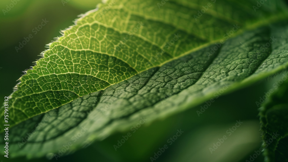 Green leaf close up, macro foliage with sunlight Green leaf close up, macro foliage with sunlight