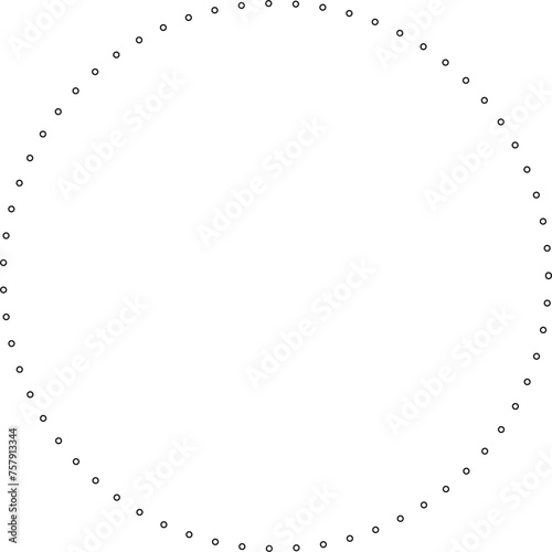 Circle round frame. Dot border line pattern