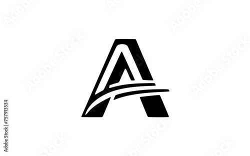 a black and white logo of a letter A with two lines crossing it.