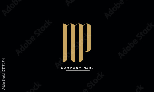 MP, PM, M, P Abstract Letters Logo Monogram