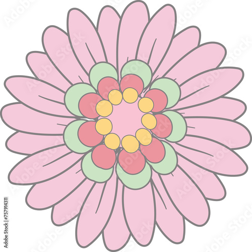 Retro sweet Floral element

