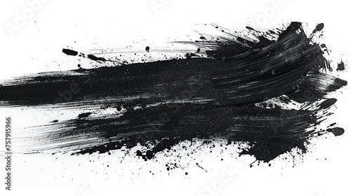 Abstract black in splash isolated on white background, Japanese style photo