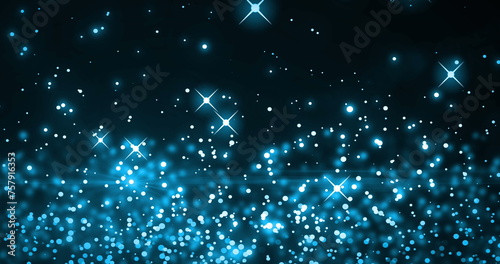Image of aquarius over black background with stars