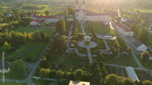 Beautiful Biblical Garden Basilica Stara Wies Aerial View Poland photo