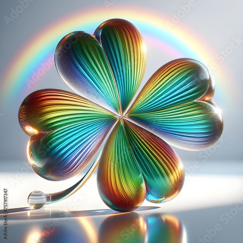 LGBTQ, rainbow clover-leaf glass