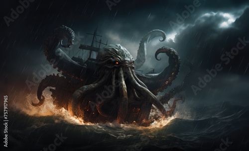 Kraken is a mythological sea monster of gigantic size.