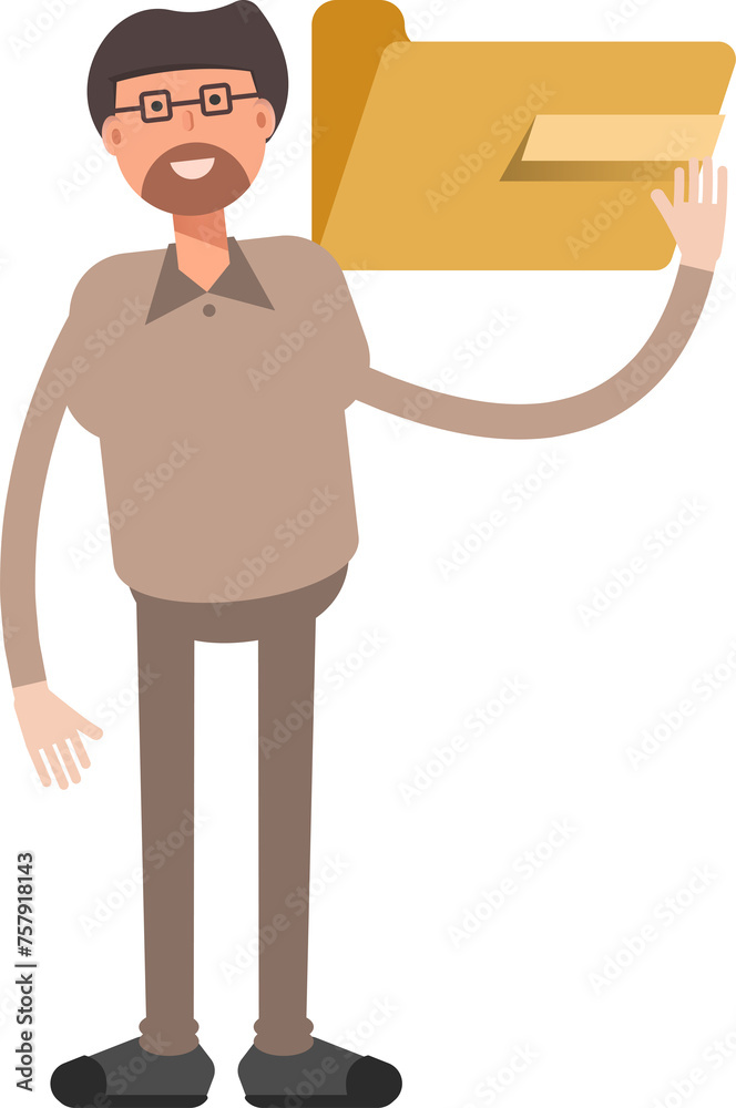 Beard Man Character Holding Folder
Beard Man Character Holding Folder