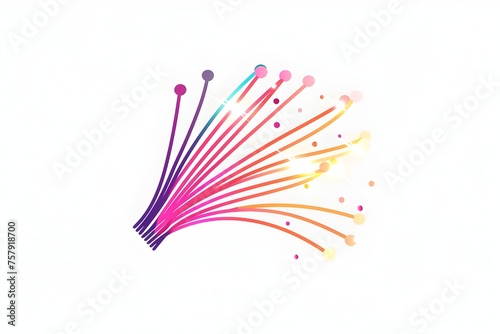 Colorful Line Design Logo with Light Trails and Starfish
