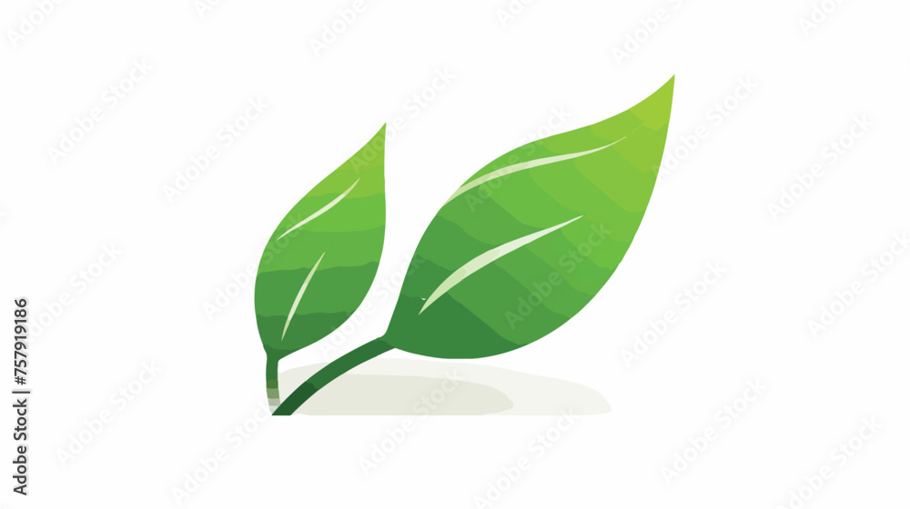 Leaf green icon design. flat green leaves  - obrazy, fototapety, plakaty 