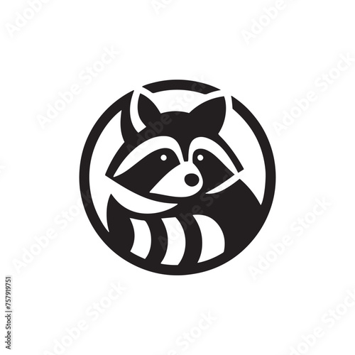 Raccoon Vector Silhouette: A Mysterious Silhouette Capturing the Essence of Raccoon Cunning in Vector Form. Black raccoon illustration.
