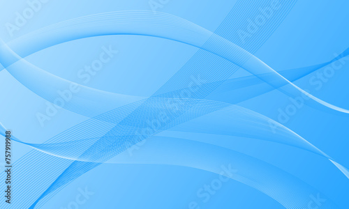 blue smooth lines wave curves on soft gradient abstract background