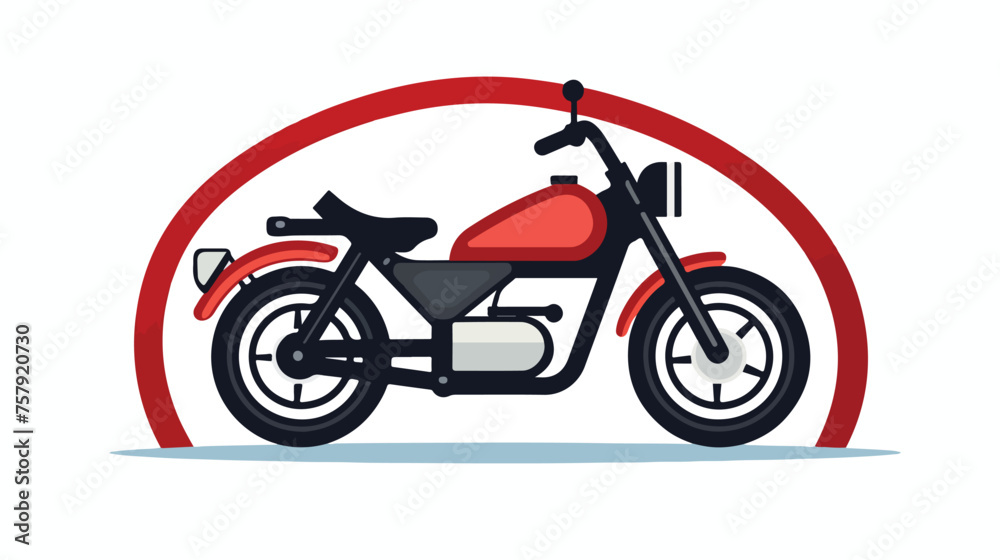 Motorcycle Forbidden Icon Vector flat vector 