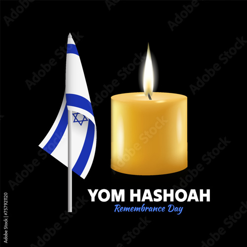 Yom HaShoah (Holocaust Remembrance Day). Vector Illustration 
