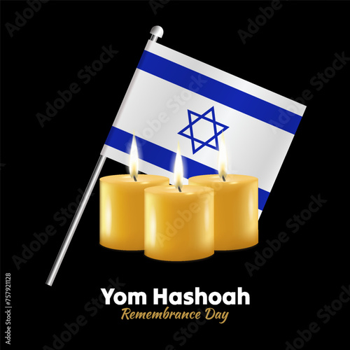 Yom HaShoah (Holocaust Remembrance Day). Vector Illustration 
