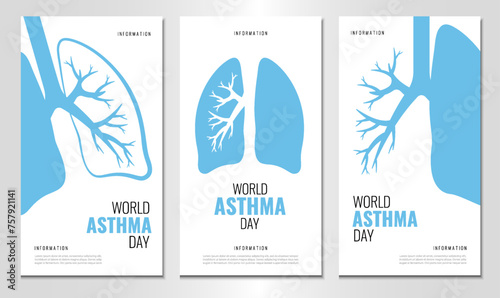 Vector Illustration of World Asthma Day. Awareness Day. Banner set.
