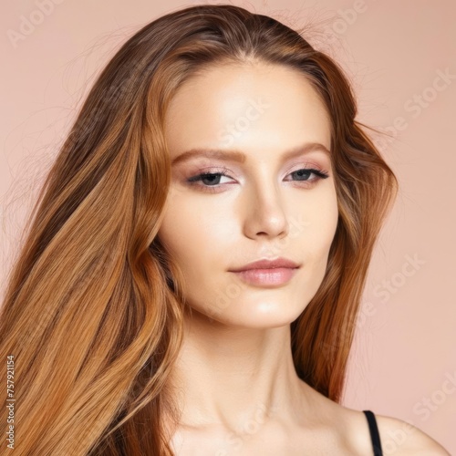 Beautiful Young Blond Woman with Perfect Skin. Facial treatment. Cosmetology, beauty and spa concept. Isolated on background