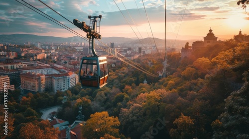 Urban aerial tramway system photo