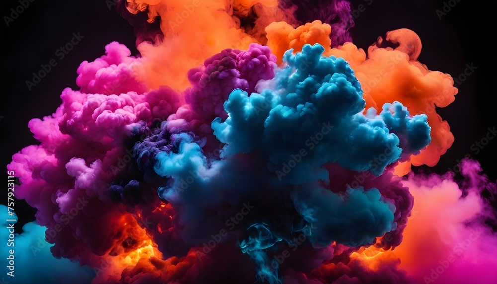 Black background of colorful wave Black background of colorful wave