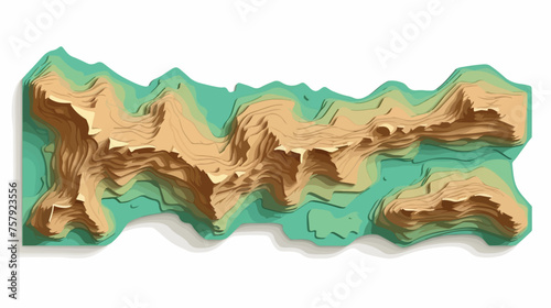 Relief map flat vector isolated on white background