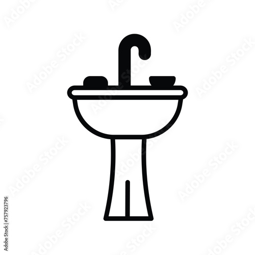 wash basin icon with white background vector stock illustration