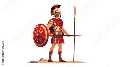 Roman soldier flat vector isolated on white background