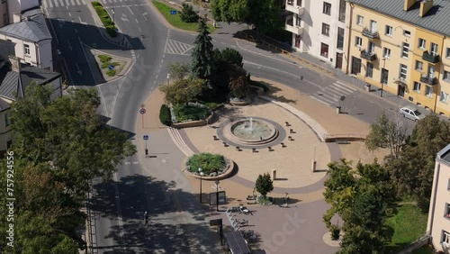 Beautiful Fountain Square Chelm Aerial View Poland photo