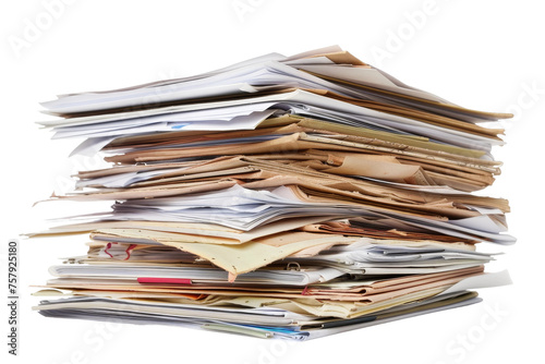 Documents Pile on transparent background,