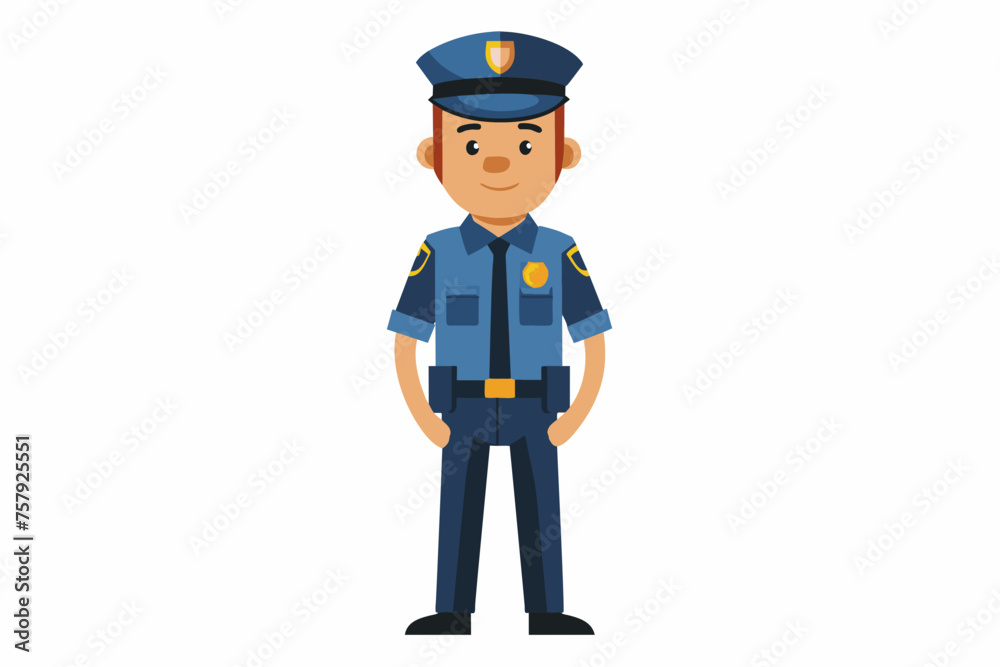 policeman fullbody isolated on a white background