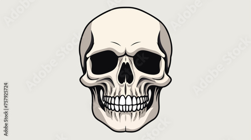 Skeleton skull flat vector isolated on white background