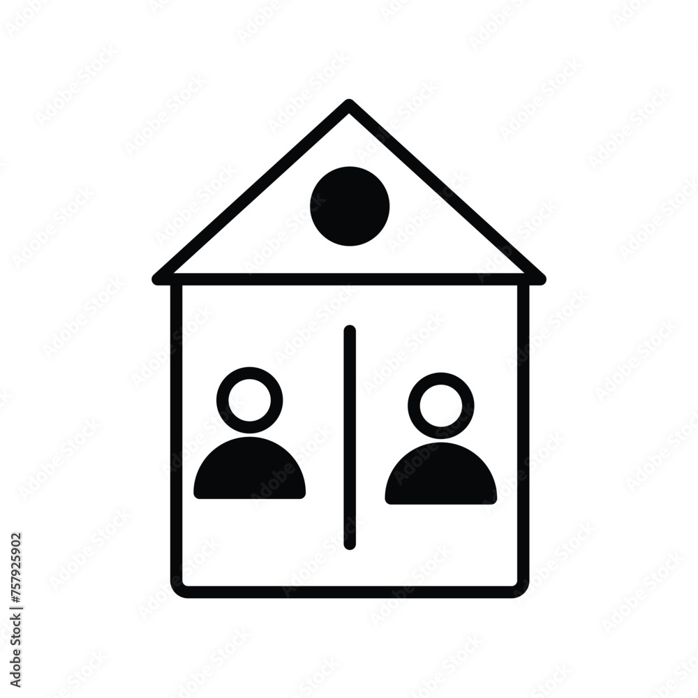 shared housing icon with white background vector stock illustration shared housing icon with white background vector stock illustration
