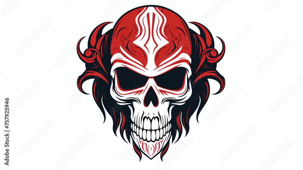 Skull Head Vector Tribal With Angry Face vector illustration