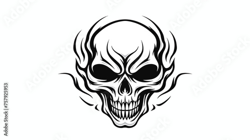 Skull Head Vector Tribal With Angry Face vector illustration
