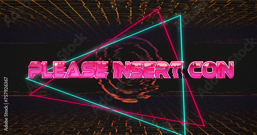 Image of challenge accepted text over neon grid