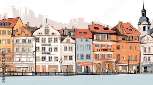 Street city of Luzern sketch beautiful landmark