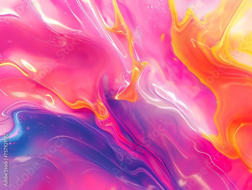 A colorful abstract background with flowing liquid patterns in pink, purple, and yellow hues that evoke a sense of creativity and movement.