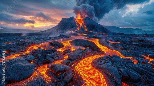 Hell unlocked: A captivating picture of an active volcano. Generative Ai