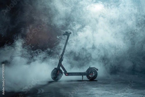 Urban Glide: Electric Scooter in Mysterious Atmosphere