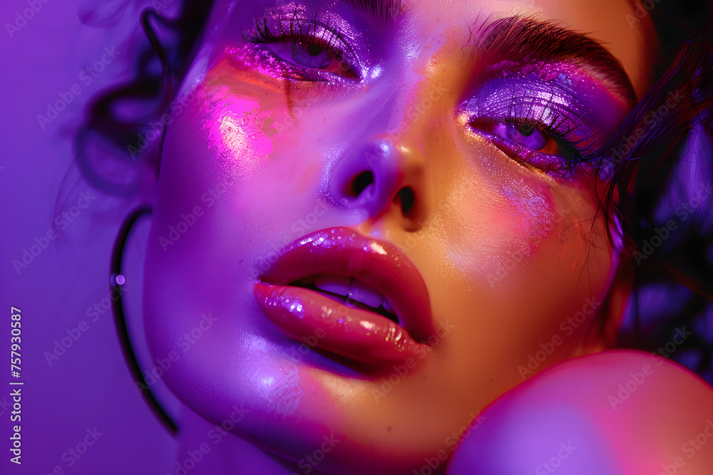 portrait of a woman with creative make up portrait of a woman with creative make up