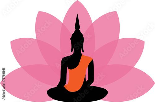 Buddha lotus meditation illustration
