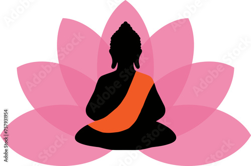 Buddha lotus meditation illustration