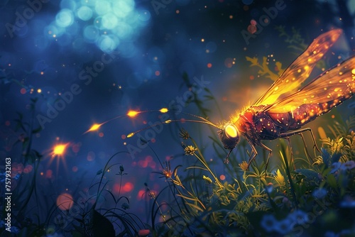 A firefly leading a charge of determination its light small but mighty.