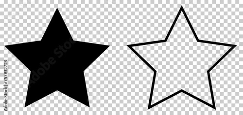 Star icons. Vector illustration isolated on transparent background