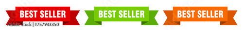 best seller ribbon. best seller isolated paper sign. banner