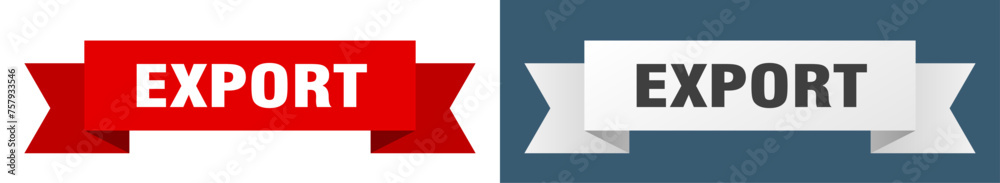 export ribbon. export isolated paper sign. banner export ribbon. export isolated paper sign. banner