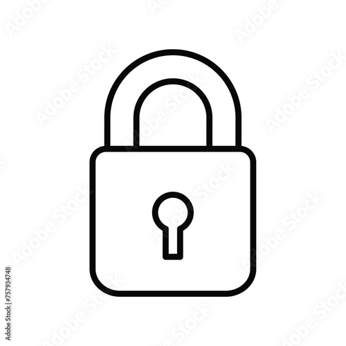 padlock icon with white background vector stock illustration