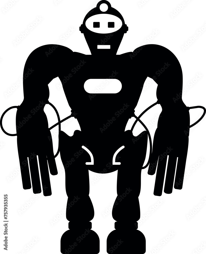 Illustration of Robot Icon in Flat Style. Illustration of Children Toy Illustration of Robot Icon in Flat Style. Illustration of Children Toy